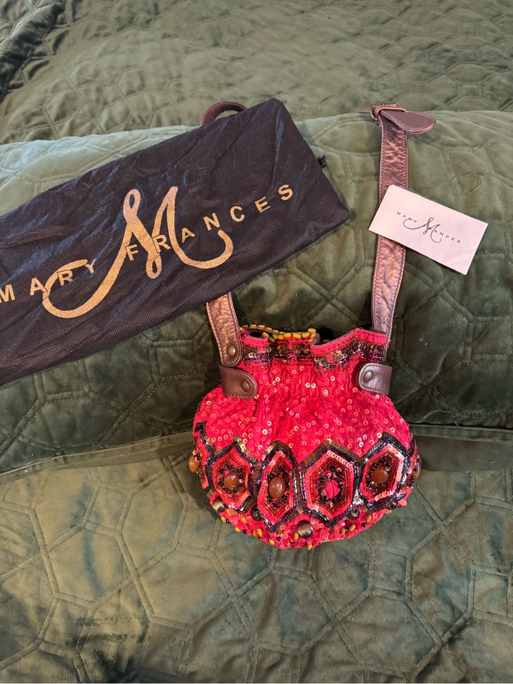 Mary Frances Pink Beaded Sequin Embellished Mini Shoulder Bag